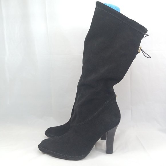 Hot In Hollywood Slouchy Boots Women Size 10 Black Convertible Suede - Picture 5 of 7